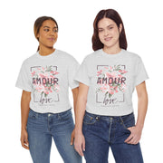 Floral Amour Tee, Romantic T-Shirt, Gift for Her, Cute Casual Wear, Love Shirt, Valentine's Day Gift, Everyday Comfort