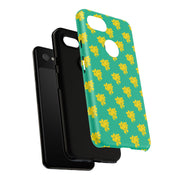 Floral Tough Google Pixel Phone Case - Vibrant Yellow Flowers on Green Background