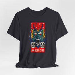 Merge Graphic Unisex Tee - Edgy Skull & Dragon Design