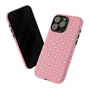 Pink Heart Pattern Tough iPhone Case - Durable Protection for Sweethearts