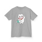 Cute Cat Graphic Kids Heavy Cotton Tee - Perfect for Animal Lovers