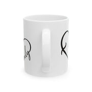 Modern Black Script Ceramic Mug - 11oz & 15oz Options for Coffee Lovers