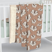 Cozy Floral Sherpa Fleece Blanket for Home Relaxation