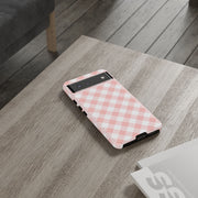 Chic Pink Gingham Google Pixel Phone Case for Tough Protection
