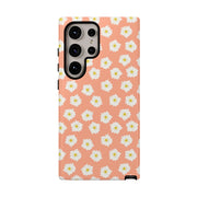Daisy Pattern Tough Samsung Galaxy Phone Case - Floral Design for Stylish Protection