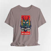 Merge Graphic Unisex Jersey Tee - Edgy Skull Design