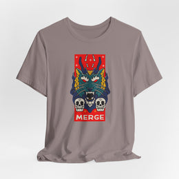 Merge Graphic Unisex Jersey Tee - Edgy Skull Design