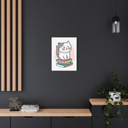 Cute Cat on Books Canvas Print – Whimsical Wall Art for Cat Lovers