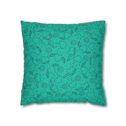 Heart & Leaf Pattern Square Pillowcase – Cozy Home Decor for Lovebirds