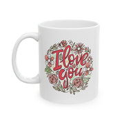 Floral Love Ceramic Mug - Perfect Gift for Coffee Lovers