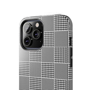 Chic Houndstooth Tough Phone Case - Stylish and Durable Protection