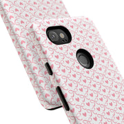 Pink Heart Pattern Google Pixel Tough Case - Stylish and Durable Phone Cover