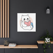 Cute Cat Reading Canvas Art - Perfect for Cat Lovers