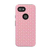 Pink Heart Pattern Tough Google Pixel Phone Case - Cute and Durable Protection