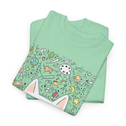 Whimsical Cat Reading Unisex Tee - Perfect for Cat Lovers & Bookworms