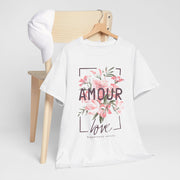 Floral Amour Tee, Romantic T-Shirt, Gift for Her, Cute Casual Wear, Love Shirt, Valentine's Day Gift, Everyday Comfort