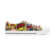 Comic Book Style Women's Low Top Sneakers - Unique Graphic Sneakers for Casual Fashion