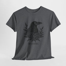 Devoted Raven Floral Unisex Heavy Cotton Tee