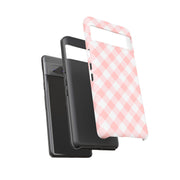 Chic Pink Gingham Google Pixel Phone Case for Tough Protection