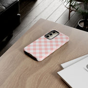 Stylish Pink Plaid Samsung Galaxy Tough Case for Smartphones