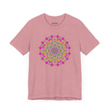 Luxe Mandala Unisex Jersey Tee - Vibrant Botanical Design