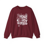 Peace Love Weed Unisex Crewneck Sweatshirt