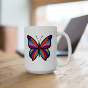 Colorful Butterfly Ceramic Mug - 11oz/15oz - Perfect Gift for Nature Lovers