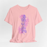 Bohemian Floral Snake Unisex Tee - Soft Pastel Color Shirt for Nature Lovers