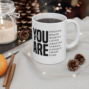 Inspirational Ceramic Mug - 'You Are Worthy' Coffee Cup