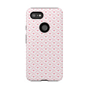 Pink Heart Pattern Google Pixel Tough Case - Stylish and Durable Phone Cover