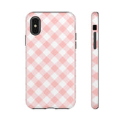 Pink Gingham Tough iPhone Case - Stylish & Durable Protection