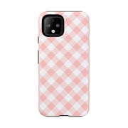 Chic Pink Gingham Google Pixel Phone Case for Tough Protection