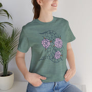 Botanical Snake Unisex Jersey Tee - Stylish Short Sleeve T-Shirt with Floral Design