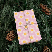 Cheerful Floral Gift Wrap Paper | Pink Daisy Design for Any Occasion