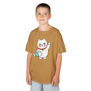 Cute Cat Graphic Kids Heavy Cotton Tee - Perfect for Animal Lovers