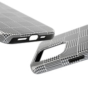 Chic Houndstooth Tough Phone Case - Stylish and Durable Protection