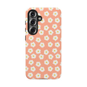 Daisy Pattern Tough Samsung Galaxy Phone Case - Floral Design for Stylish Protection