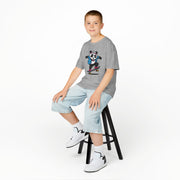 Skateboarding Panda Kids Tee - Fun Cotton T-Shirt for Active Kids