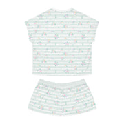 Floral Striped Women's Short Pajama Set - Soft & Comfortable for Relaxing Nights
