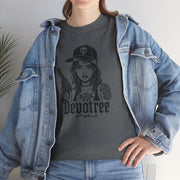 Devotree Unisex Heavy Cotton Tee - Edgy Tattooed Woman Design