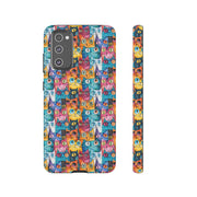 Colorful Cat Pattern Samsung Phone Case - Tough Cases for Cat Lovers