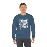Peace Love Weed Unisex Crewneck Sweatshirt