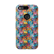 Colorful Cat Google Pixel Phone Case - Tough Cases for Pet Lovers
