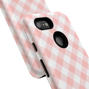 Chic Pink Gingham Google Pixel Phone Case for Tough Protection