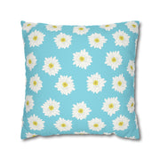 Daisy Print Square Pillowcase - Bright Floral Home Decor