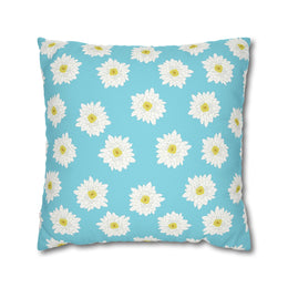 Daisy Print Square Pillowcase - Bright Floral Home Decor