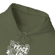 Peace Love Weed Unisex Hoodie - Cozy Cannabis Sweatshirt for Relaxed Vibes