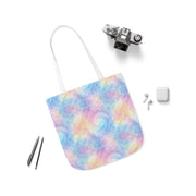 Pastel Tie-Dye Canvas Tote Bag with 5-Color Straps