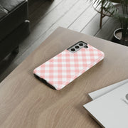 Stylish Pink Plaid Samsung Galaxy Tough Case for Smartphones