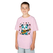 Kids Panda Guitar Tee - Cute Heavy Cotton T-Shirt for Music Lovers